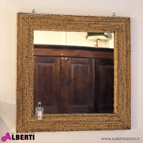 Specchio LURIK in Seegras intrecciato 100x4x100 cm