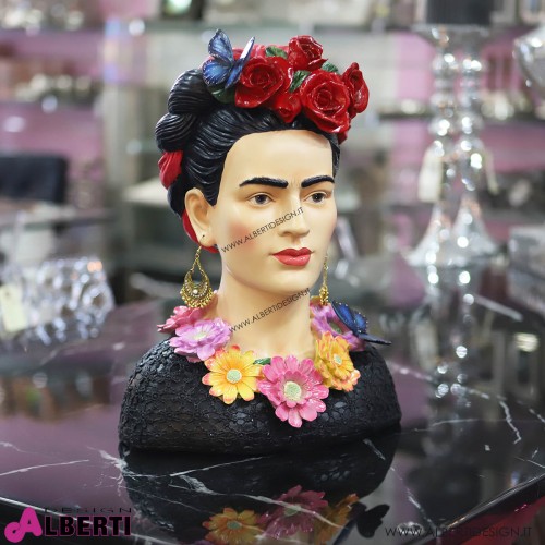 Busto Frida Kahlo colorato in resina 30x16x39h cm