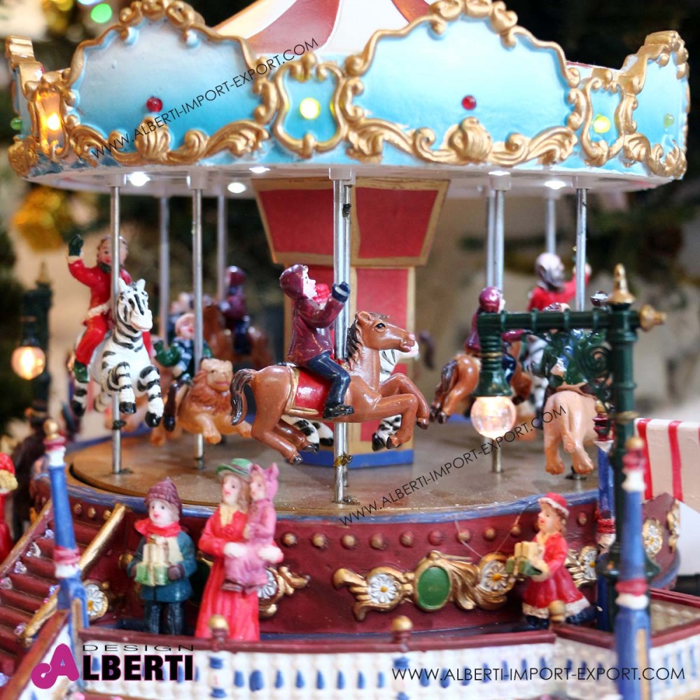 Immagini Di Natale Con Cavalli.Villaggio Di Natale Con Luci Addobbi E Decorazioni Natalizie