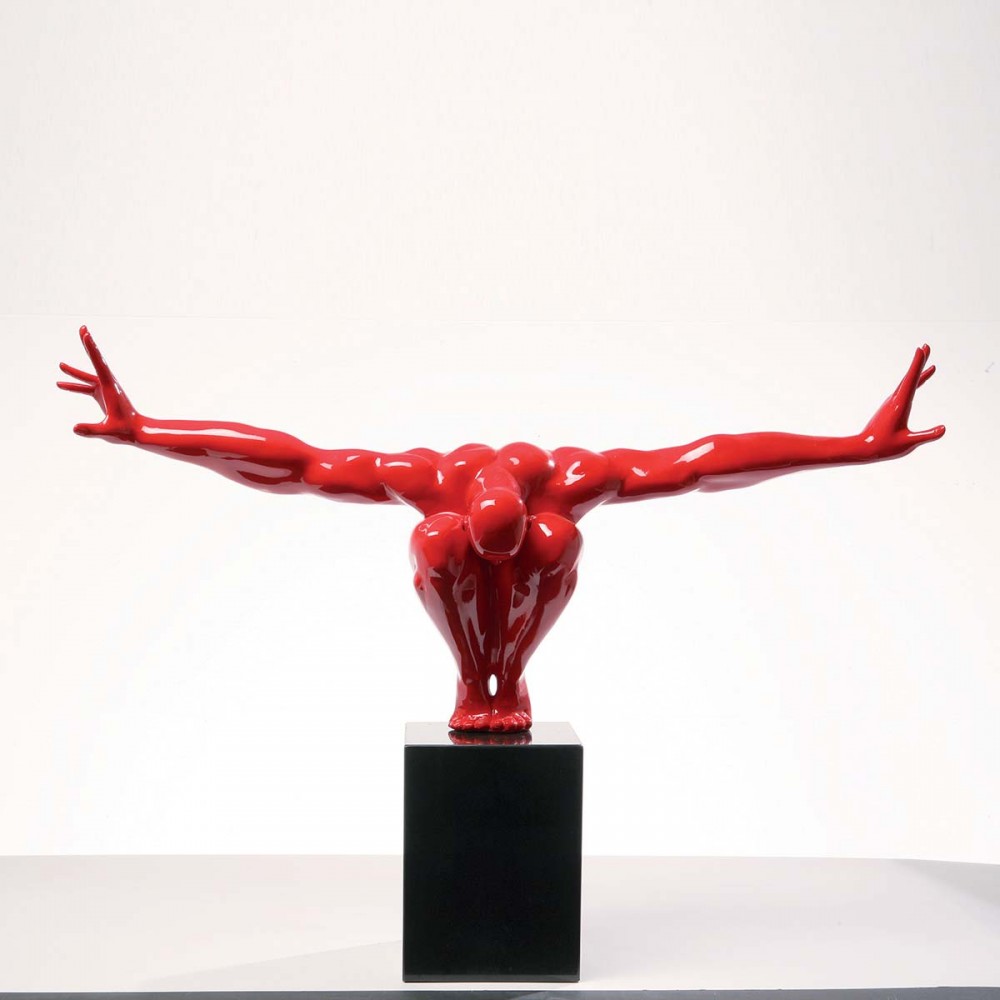 Oggetto deco atleta 42x75x23rosso