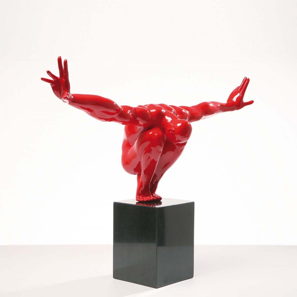 Oggetto deco atleta 42x75x23rosso