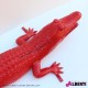 963 PLA268_b Alligatore rosso in vetro resina 198cm