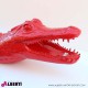 963 PLA268_c Alligatore rosso in vetro resina 198cm