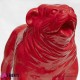 963 PLA483_e Bulldog rosso in vetro resina100x180xH150cm rosso