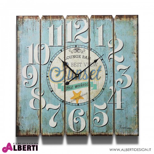 Orologio legno quadrato vintage