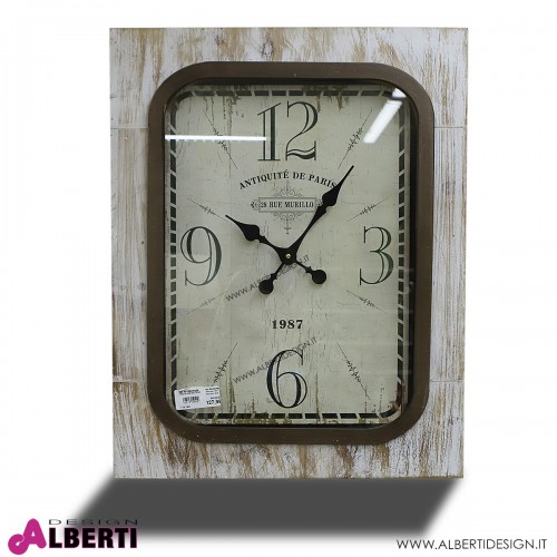 Orologio da parete in legno con vetro davanti al quadrante H70 cm