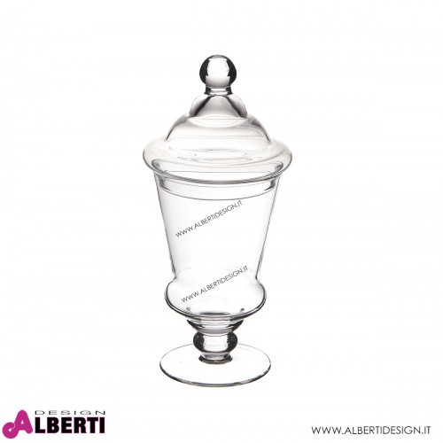 Vaso in vetro con coperchio H45 D18 cm