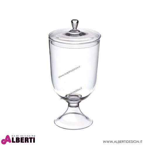 Vaso in vetro con coperchio H40 D22 cm