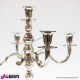 Candeliere in metallo cromato color argento a 5 fuochi 36x36xh60