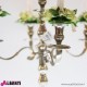 Candeliere in metallo cromato color argento 5 fuochi 44x44xh80