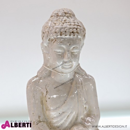 Buddha seduto bianco 29x18x46