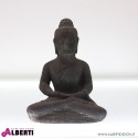 Buddha in pietra vulcanica nero 33x24x41