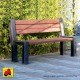 Panchina Minimal con schienale in plastica riciclata marrone/nero 165/195 cm