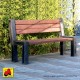 Panchina Minimal con schienale in plastica riciclata marrone/nero 165/195 cm