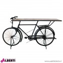 Tavolo su base bicicletta nera 210x50xh108 cm