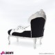 Chaiselongue mini argento/nera strtess.110x68x95