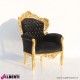 962 NMMARGOLD^SW_a Poltrona Marsiglia oro/nero vell.83x83x115