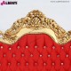 962 NMMILG^ROSSO_b Divano Milano gold/rosso strass  2p.150x80x129