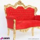 962 NMMILG^ROSSO_d Divano Milano gold/rosso strass  2p.150x80x129