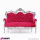 962 NMMILS^FUCSIA_a Divano Milano silver/fucsia stras2p.150x80x129