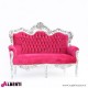 962 NMMILS^FUCSIA_f Divano Milano silver/fucsia stras2p.150x80x129