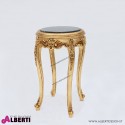 Tavolino barocco oro con top in marmo verde d43x74 cm
