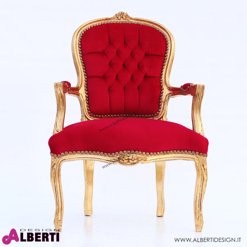 Poltrona Venezia oro/rosso 50x65x100