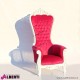 Poltrona trono King fucsia/bianco 96x78xH194 cm