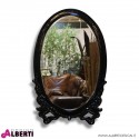 Specchio barocco ovale nero 90x5xh145 cm