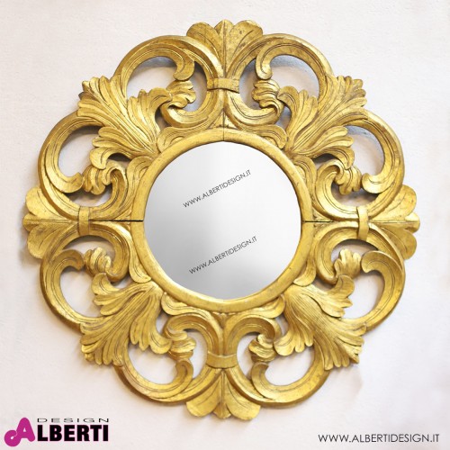 Specchio barocco rotondo CINCIN oro D100/P5 cm