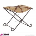 Sgabello Sanpark Cross pelle/tessuto 51x49xH45 cm