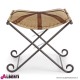 Sgabello Sanpark Cross pelle/tessuto 51x49xH45 cm