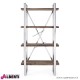 Libreria Stanton metallo cromato e legno 90x35H180 cm