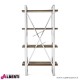 Libreria Stanton metallo cromato e legno 90x35H180 cm