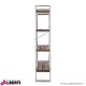 Libreria Stanton metallo cromato e legno 90x35H180 cm