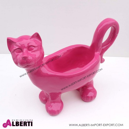 Gatto fucsia h35cm