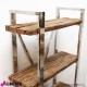 Libreria Stanton metallo cromato e legno 90x35H180 cm