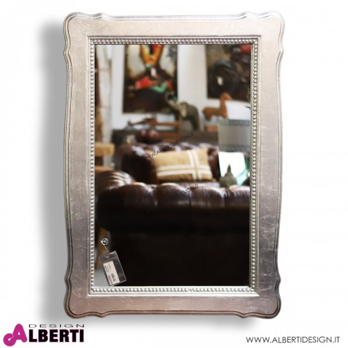 Specchio barocco con foglia argento 74x5x99 cm