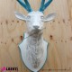 Testa cervo bianco/azzurro 110 cm