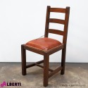 Sedia legno con seduta in pelle 46x50x96 cm