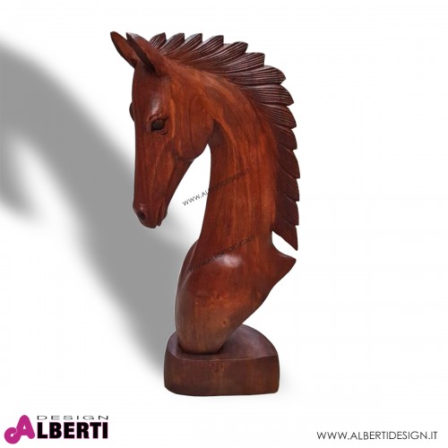 Testa cavallo legno H 50 cm