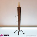 Candelabro in legno e ferro 25,5x25,5x61 cm