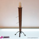 Candelabro in legno e ferro 25,5x25,5x61 cm