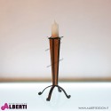 Candelabro in legno e ferro 25,5x25,5x45 cm