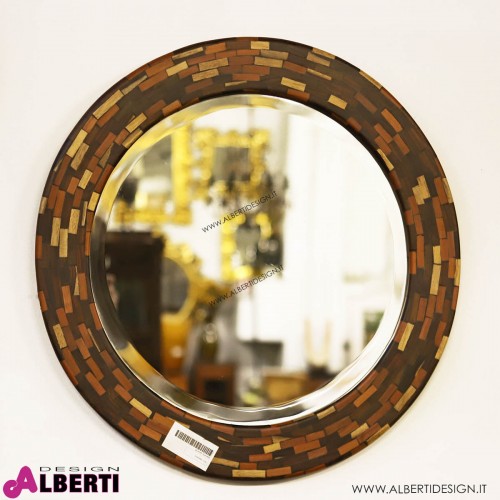 Specchio cocco rotondo D60x3 cm