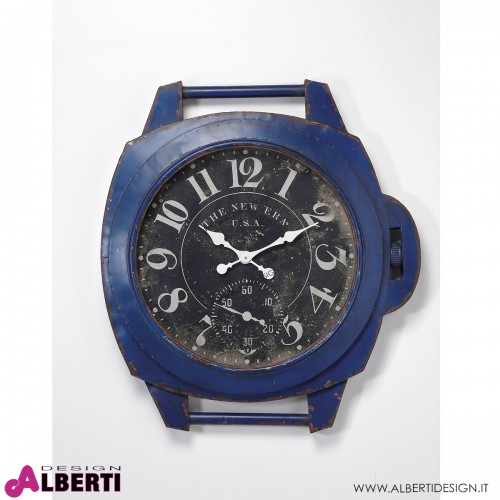 Orologio VINTAGE blu a parete in metallo H90 cm