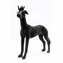 Figura cane Flock nero 43x12,5x43