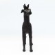 Figura cane Flock nero 43x12,5x43