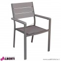 Poltrona da esterno impilabile color antracite 58x58x89H cm