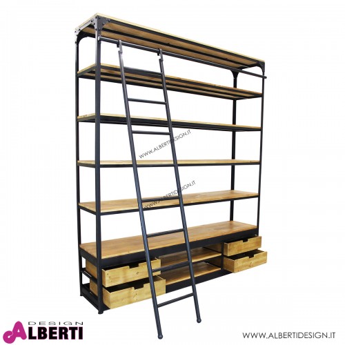 Libreria Ferdy in legno 182x41x217 cm